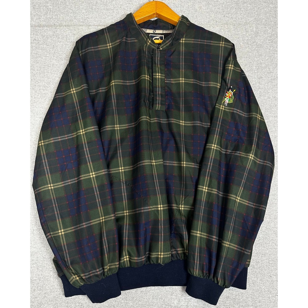 Vintage Sunderland of Scotland Golf XL Tartan Plaid Embroidered Piper Pullover